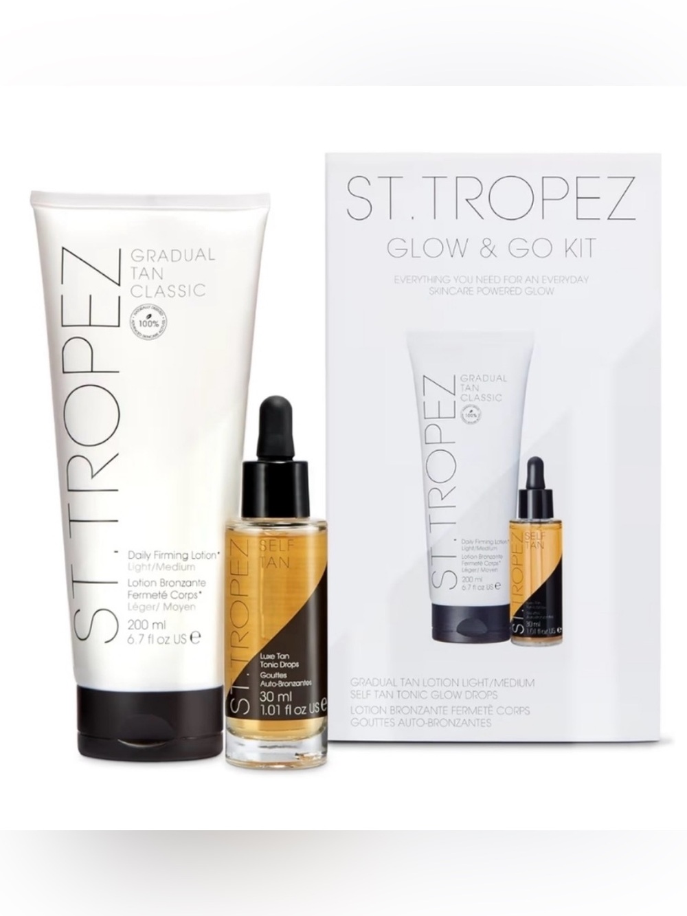 ✨New ✨St Tropez Glow & Go Kit Self Tan Set Gradual Tan Firming Lotion Tanner